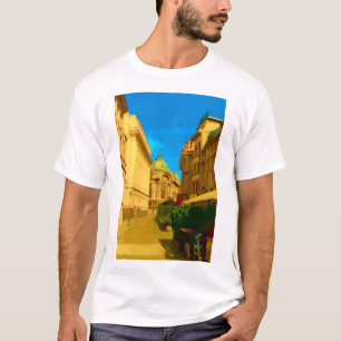 Boekarest Paleis Digitale Schilderkunst Print T-shirt
