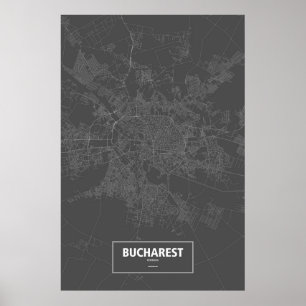 Boekarest, Roemenië (zwart wit) Poster