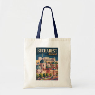 Boekarest Skyline Illustratie Reis Kunst Vintage Tote Bag