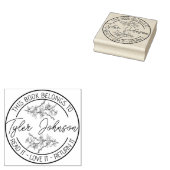 Boekbibliotheekboekje Aangepaste florale dij Rubberstempel (Gestempeld)
