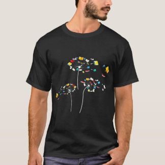 Boekbloem Dandelion. Lees de fan Gift Floral. T-shirt