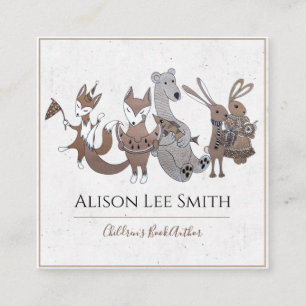 Boekbouwschrijver voor kinderen vierkante visitekaartje