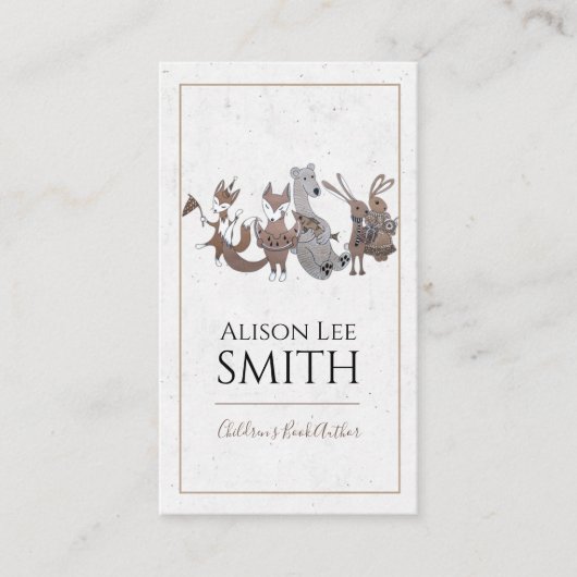 Boekbouwschrijver voor kinderen visitekaartje (Voorkant)