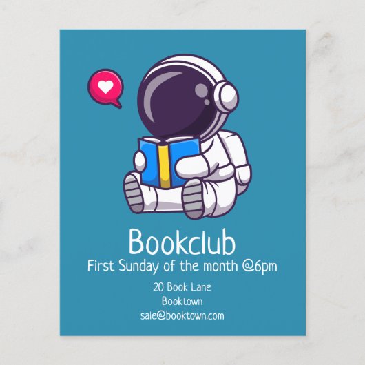 Boekclub leest astronautenboeksessie flyer (Voorkant)