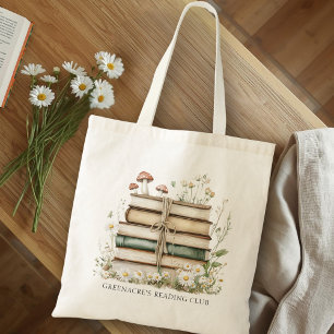 Boekclubnaam Watercolor Books en Wildflowers Tote Bag