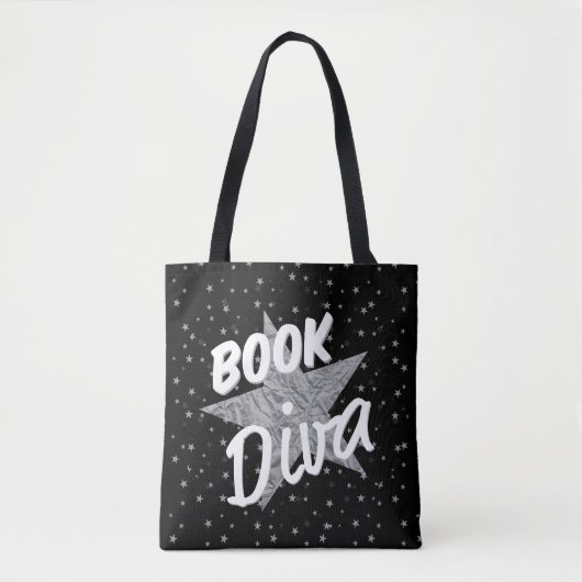 Boekdiva over sterren Canvas tas (Voorkant)