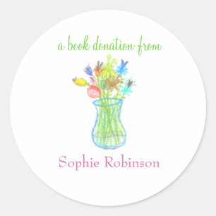 Boekdonatie sticker - bloem