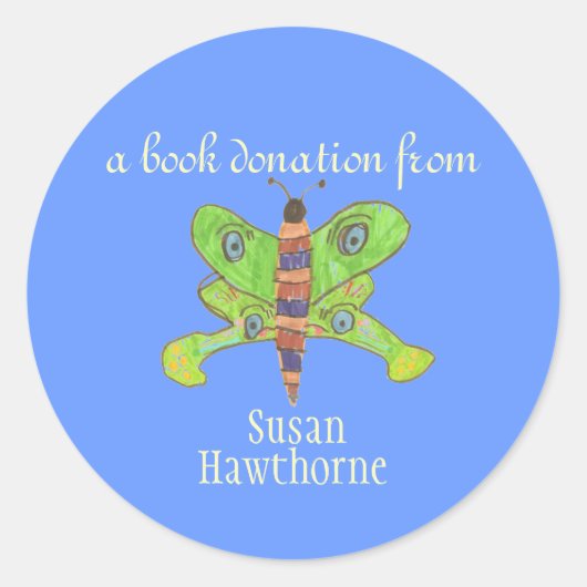 Boekdonatie sticker - vlinder (Voorkant)