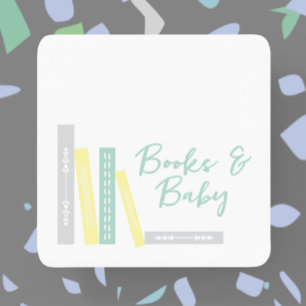 Boeken Baby Shower Vierkante Kartonnen Onderzetter