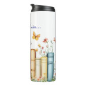 Boeken, bloemen, vlinders thermosbeker (Geroteerd rechts)