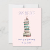 Boeken & Bloesems Bewaar de datum (Magnetisch) Magnetische Uitnodiging (Voorkant)