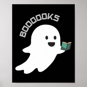 Boeken Boo Ghost Lezen Grappige Halloween Boekenli Poster