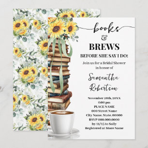 Boeken & Brouws Coffee Sunflowers Bruidsfeest Kaart