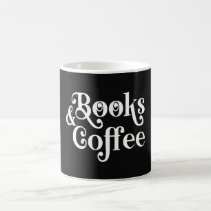 Boeken & Coffee Typografie Zwart en Wit Koffiemok