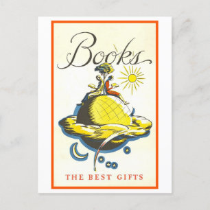 "Boeken: de beste geschenken" vintage poster Briefkaart