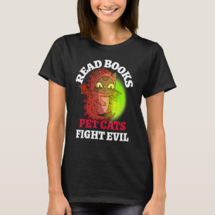 Boeken die het boegbeeld bekijken, goocheldraak le t-shirt