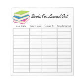 "Boeken die ik heb uitgeleend" Notitieblok (Voorkant)