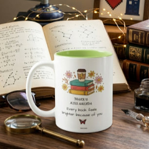 Boeken Docenten Bedankt Cadeau Op Maat Gemaakte Mo Tweekleurige Koffiemok