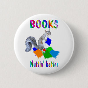 Boeken-eekhoorn Ronde Button 5,7 Cm