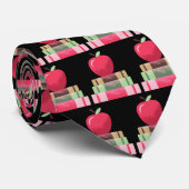 Boeken en Apple Teacher Black Stropdas (Opgerold)