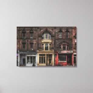 Boeken en Bistros en Slagers Nr 5 Kleurenversie Canvas Afdruk