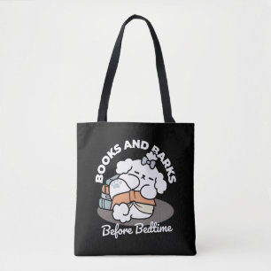 Boeken en blaffen - Schattige Sleepy Dog Reading D Draagtas