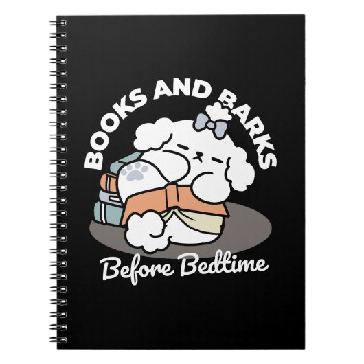Boeken en blaffen - Schattige Sleepy Dog Reading D Notitieboek (Voorkant)