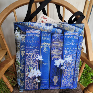Boeken en bloesems draagtas