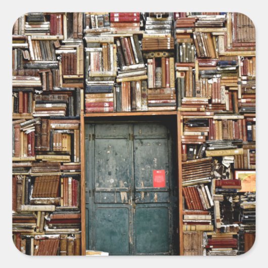 Boeken en boeken vierkante sticker (Voorkant)