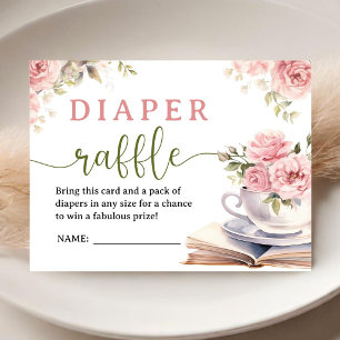Boeken en Brunch Baby Shower Meisje Roze Bloemen Informatiekaartje