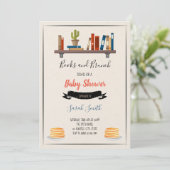 Boeken en brunch  showerfeest thema kaart (Staand voorkant)