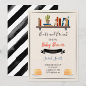 Boeken en brunch  showerfeest thema kaart (Voorkant / Achterkant)