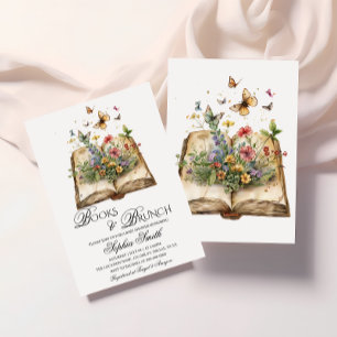 Boeken en Brunch Storybook Baby shower Invitation Kaart