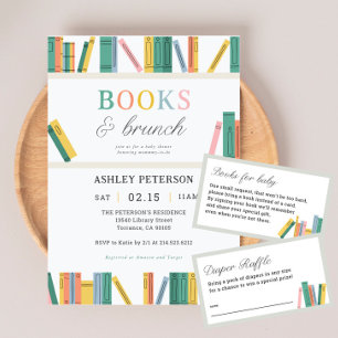 Boeken en Brunch Storybook Baby shower Kaart