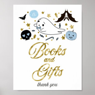 Boeken en cadeaubonnen voor halloween Baby shower Poster