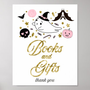 Boeken en cadeaubonnen voor halloween Baby shower Poster