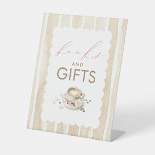 Boeken en Cadeaus Coffee Girl Baby Shower Tafelbor Reclamebord Met Voetstuk