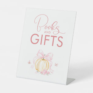 Boeken en Cadeaus Pompoen Herfst Baby Shower Reclamebord Met Voetstuk