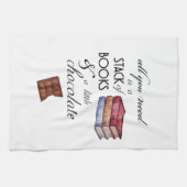 Boeken en chocolade alles wat je nodig hebt theedoek (Horizontaal)