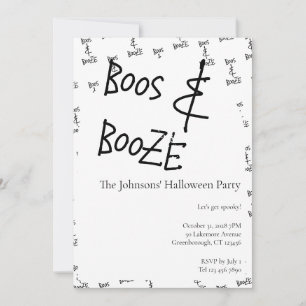 Boeken en drank Halloween Party Minimal Kaart