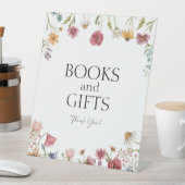 Boeken en geschenken Baby shower teken Floral Reclamebord Met Voetstuk (Insitu)