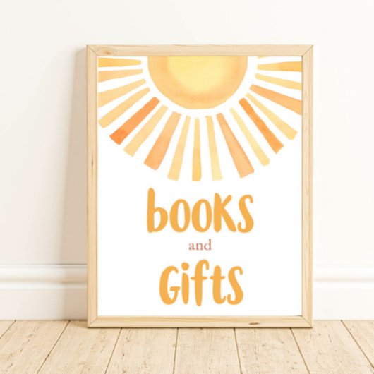 Boeken en geschenken boho heldere kleurrijke zon poster