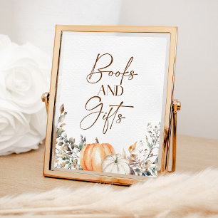 Boeken en geschenken Pompoen herfst Herfst Baby sh Poster