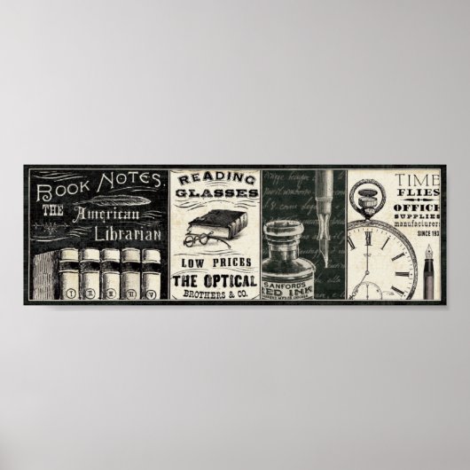  boeken en kantoorbenodigdheden poster (Voorkant)