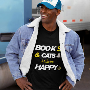 Boeken en katten maken me gelukkig t-shirt