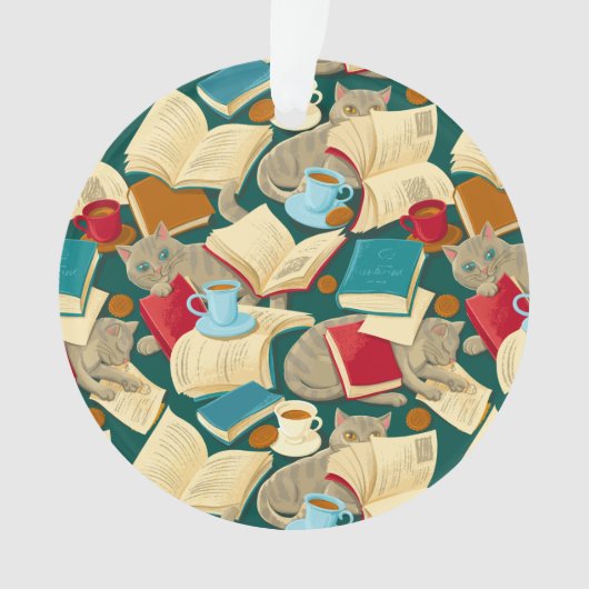 Boeken en katten ornament (voorkant)
