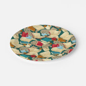 Boeken en katten papieren bordje (Gekanteld)