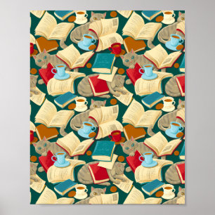 Boeken en katten poster
