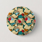 Boeken en katten ronde button 5,7 cm (Voorkant)