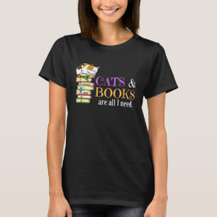 Boeken en katten voor kattenvaders en moeders die  t-shirt